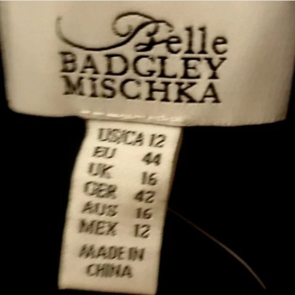 Badgley Mischka Navy Blue Long Sequined Formal Dress Size 12 - Picture 6 of 8